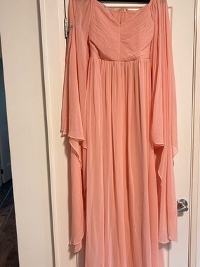 Goddiva Women's light pink Chiffon Wedding Dress - Size 8 UK